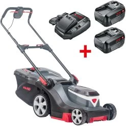 AL-KO 382 Li R Premium 18V Bosch Home & Garden Compatible 3-in-1 Push Cordless Lawn Mower (with 2 X 5Ah Batteries & Fast Charger)