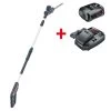 AL-KO HTA 1845 18V Bosch Home & Garden Compatible Cordless Long Reach Hedge Trimmer (with 2.5Ah Battery & Charger)