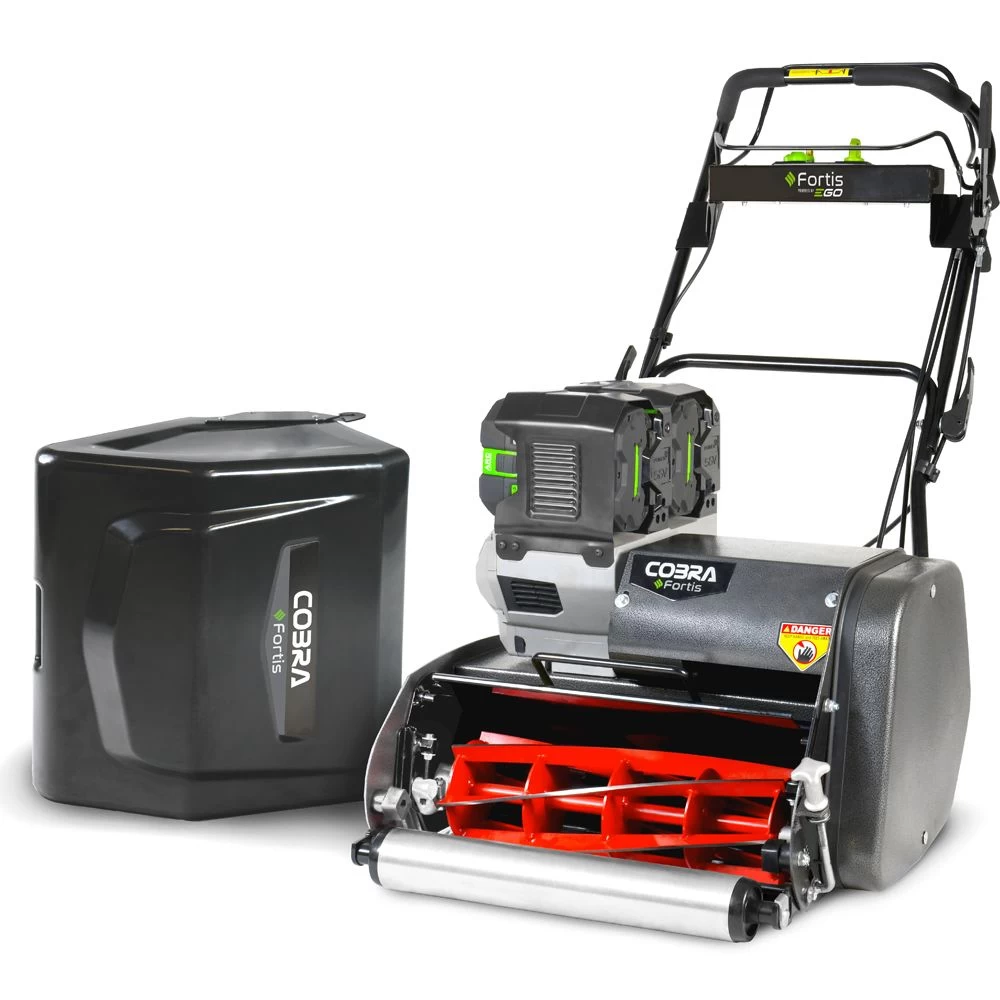 Cobra Fortis 20E 51cm/20" Battery-Powered Cylinder Lawn Mower (with 2 X EGO 6Ah 56V Batteries & Rapid Charger)