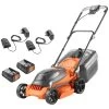 Flymo EasiStore 340R Li 36V Push Cordless Lawn Mower With Rear Roller (with 2 X 2.0Ah 18V Batteries & Chargers)
