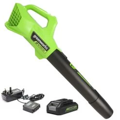 GreenWorks G24ABK2 24V Cordless Axial Blower (with 2Ah Battery And Charger) (Bundle Builder)