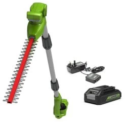 GreenWorks G24PH51K2 24V Long Reach Cordless Hedge Trimmer (with 2Ah Battery & Charger) (Bundle Builder)