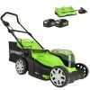 GreenWorks G24X2LM41K4X 3-in-1 41cm 48V Push Cordless Lawn Mower (with 2 X 4Ah 24V Batteries & Twin Charger)