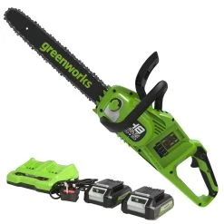 GreenWorks GD24X2CS36K4X DigiPro 48V (2 X 24V) Cordless Chainsaw (with 2 X 4Ah Batteries & Charger) (Bundle Builder)
