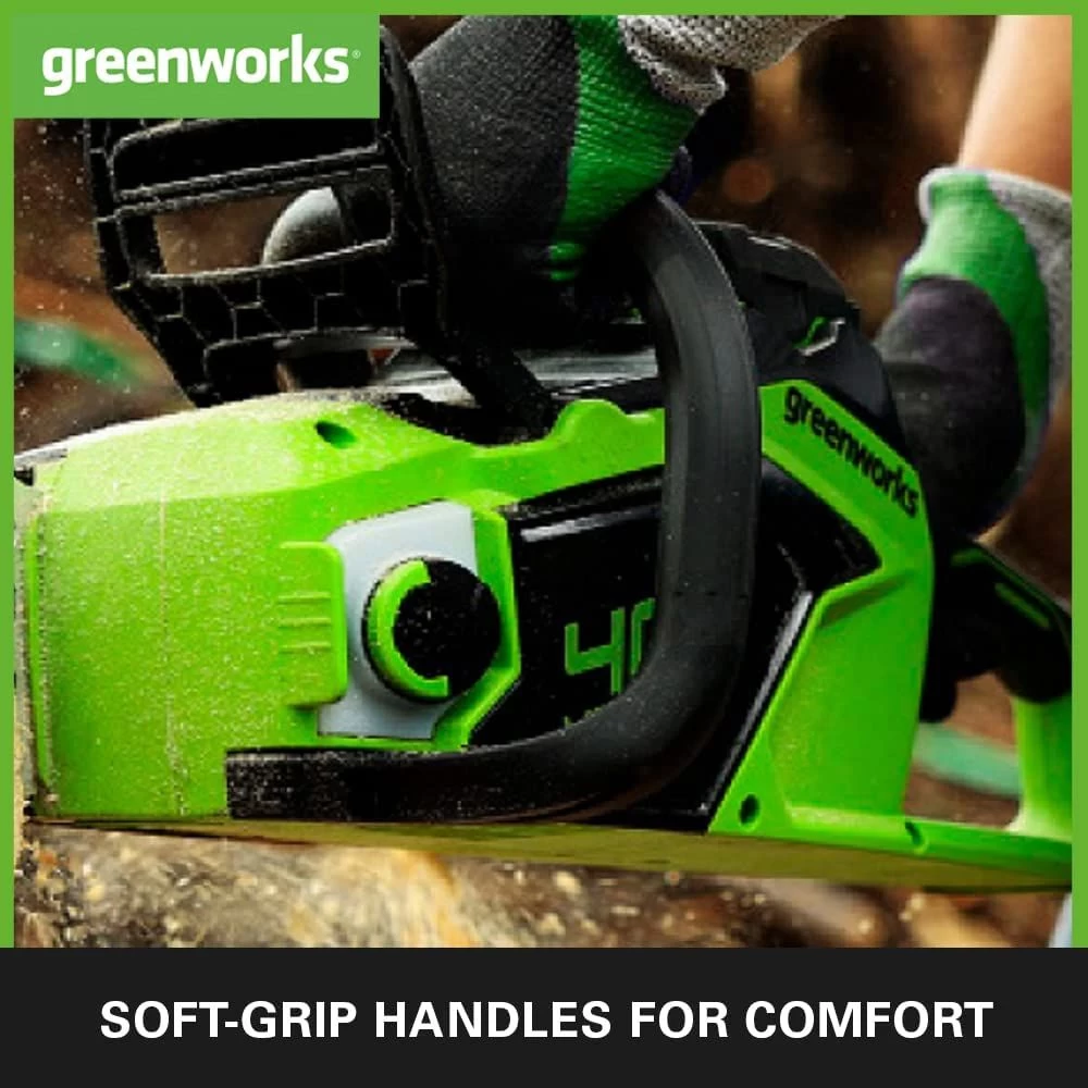 GreenWorks GD40CS18K4 40cm G-MAX 40V Cordless Chainsaw (with 4Ah Battery & 2A Charger) - Image 10
