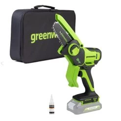 GreenWorks G24MCS10 24V Cordless Mini Pruning Chainsaw (Bare Tool)