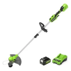 GreenWorks GD24LT33K4 33cm 24V Cordless Grass Trimmer / Lawn Edger (with 4Ah Battery & 2A Charger)