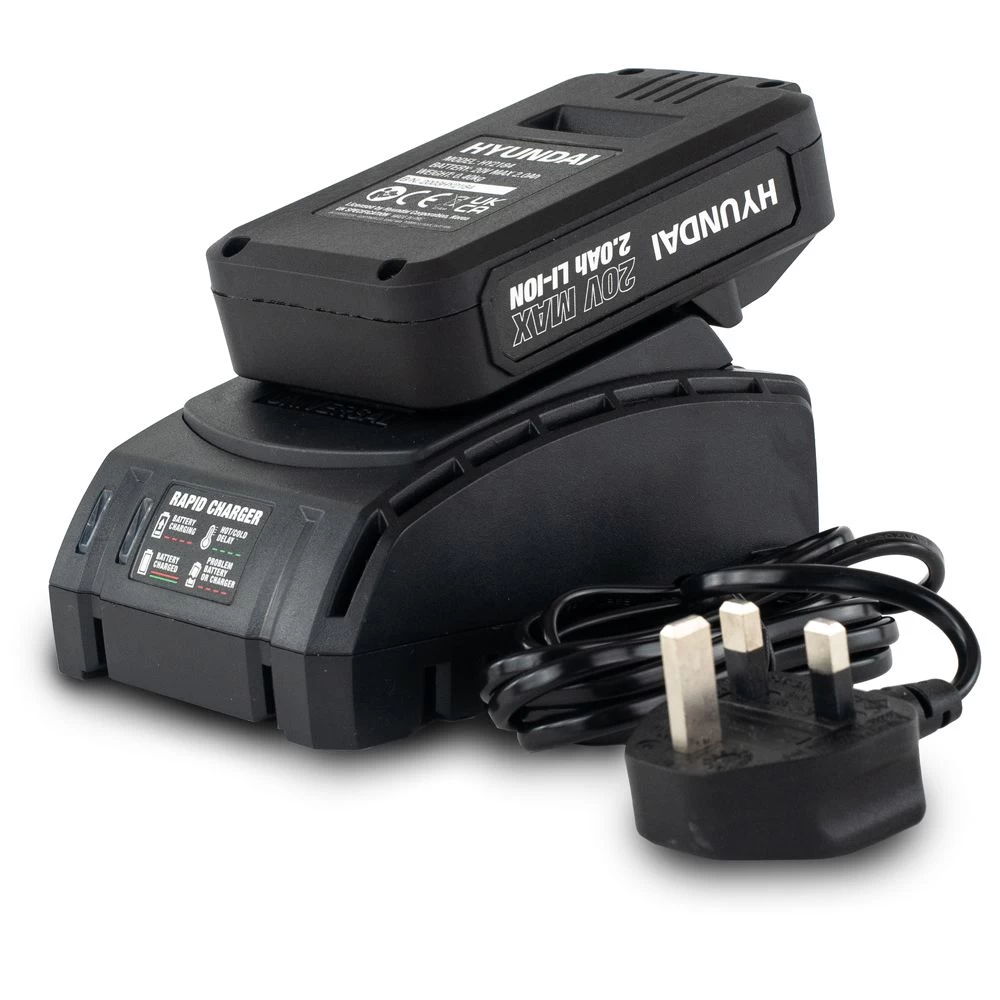 Hyundai HY2188 20V MAX Cordless Hedge Trimmer (with 2Ah Battery & Charger)