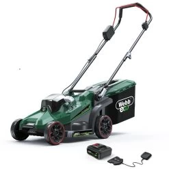 Webb Eco WEV20LM33B4 20V Push Cordless Lawn Mower (with 4Ah Battery & Charger)