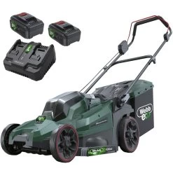 Webb Eco WEV20X2LM43B4X 40V (20V+20V) Push Cordless Lawn Mower (with 2 X 4Ah Batteries & Twin Charger)